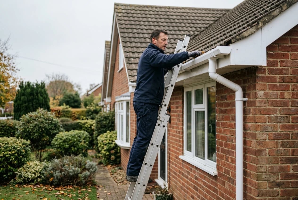 New black guttering fitted to a Kent house